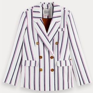 Double-breasted striped blazer xl
